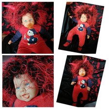 DIAVOLETTA FALCA SPAGNOLA CM.60 MODIFICATA HALLOWEEN OCCHI GHIACCIO E  VERSETTI