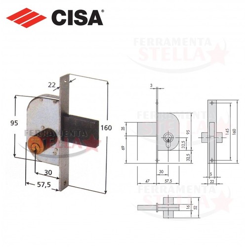 Serratura infilare cisa - a,