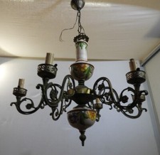 lampadario vintage in ottone e