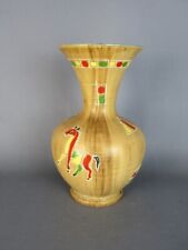SANTUCCI DERUTA VINTAGE VASO MAIOLICA CON SMALTI COLORATI DISEGNO CAVALLO