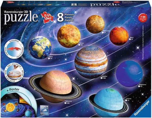 Sistema planetario puzzle - planetario, 3d