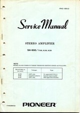 Amplificatore stereo vintage Pioneer modello SA-800/ FVW, KUW, KCW manuale di servizio