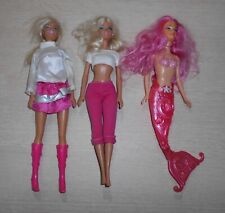 LOTTO STOCK 3 BAMBOLE MATTEL BARBIE 1186MJ 1 NL - 1629HF - SIRENA RETRO' VINTAGE