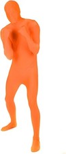 Costume Morphsuit arancione M - XXL uomo donna tuta zentai Halloween