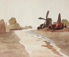 Ampio paesaggio fluviale con