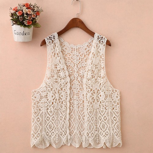 Rétro donna uncinetto gilet - donna,