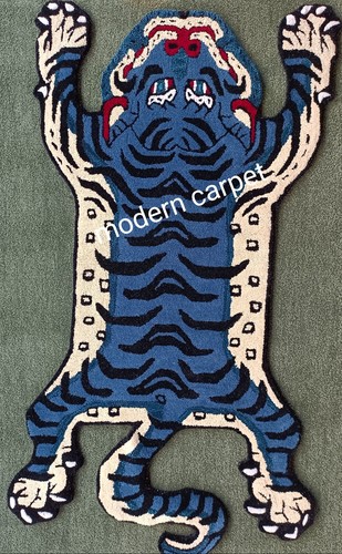 Tappeto tigre blu teal stile