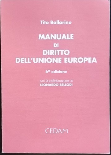 Manuale diritto dell unione - diritto, dell'unione