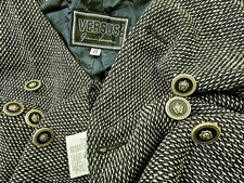*HOT ITALY GIUBBOTTO GIACCA UNISEX VERSUS GIANNI VERSACE LANA VERGINE BEIGE NERO 38 S