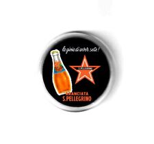 spilla pubblicitaria aranciata SAN PELLEGRINO bevanda frizzante gassosa acqua