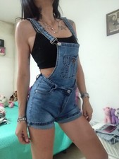 Salopette Jeans Donna Denim  Vita Alta Tutina Blu  M S  Aderente 