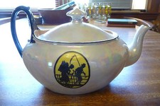 Art Deco Phoenix China, Czech handpainted lustre teapot w/ different silhouettes