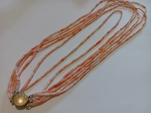 Collana fili corallo rosa - 6,