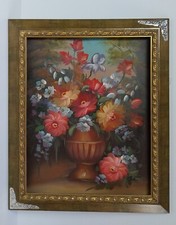 QUADRO DIPINTO FIORI CORNICE