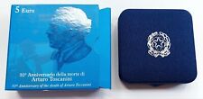 2007 ITALIA 5 EURO 50° ANNIVERSARIO MORTE ARTURO TOSCANINI Argento 925 /18gr FDC