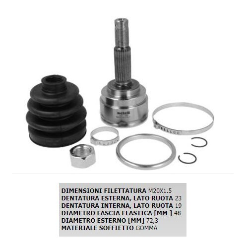 Kit giunto omocinetico lato - kit,