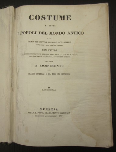 1847 costume tutti popoli - costume,