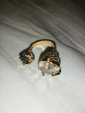 Anello Swarovski Originale Cristallo e Smeraldino Lavorazione Laterale Swarovski