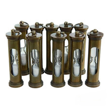Portachiavi con ciondolo a clessidra ottone antico sabbia timer marittimo lot...