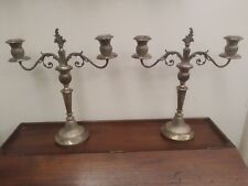 Coppia candelieri argento 800 trasformabili doppio uso punzonati 