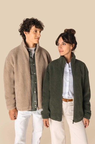 Felpa unisex sherpa con zip - unisex,