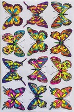 Adesivi Foglio Kit Set Farfalla Farfalle Animali Fondo Trasparente Veterinario