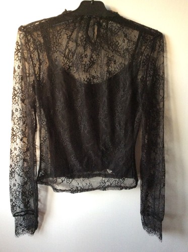 Maglia nera pizzo - pizzo, bershka
