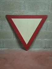 Cartello / insegna stradale (1980) in ferro DARE LA PRECEDENZA