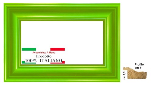 Cornice legno verde liscia - verde,
