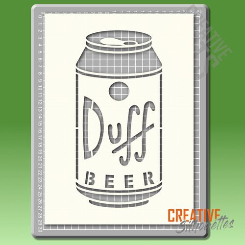 Bidone birra duff stencil - birra, duff,