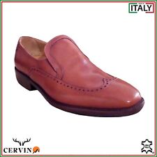 Scarpe Uomo Oxford Cervino Mocassino Color Cuoio Vera Pelle