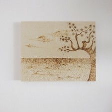 Pirografia legno paesaggio - pirografia,