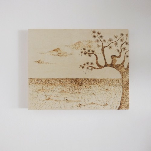 Pirografia legno paesaggio - pirografia,