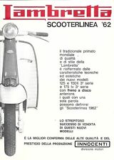 Depliant Lambretta Scooterlinea '62 - 125 li - 150 li - 175 tv - Innocenti 1962