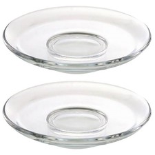  Piattino tazza da tè in vetro 2 pezzi piattino multiuso servizio biscotti piatti snack