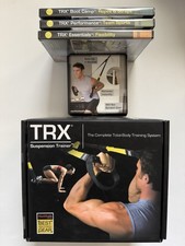 Kit Allenatore Sospensione TRX con Ancoraggio Porta + 3 DVD Sigillato Scatola Aperta NUOVO