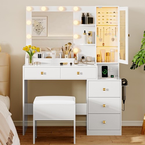 Scrivania vanity con specchio - scrivania,