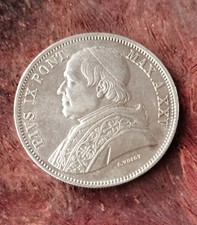 1870 R Rome Vatican 5 Lire