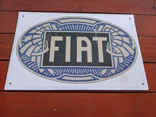 Fiat Pubblicitario Vintage Targa Insegna Metallo 28 cm
