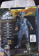 Costume Carnevale Bambino/ Bambina Dinosauro Velociraptor BLUE Tg 8/10 Anni