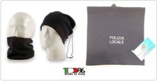 Scaldacollo Blu Navy Fascia Scalda Collo Berretto Doppio Uso Con POLIZIA LOCALE