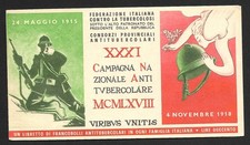 ERINNOFILIA ITALIA: 1968 CAMPAGNA NAZIONALE ANTITUBERCOLARE- 50° DELLA VITTORIA