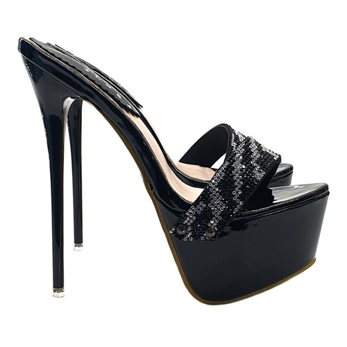 Zoccoli sexy neri - sexy, strass