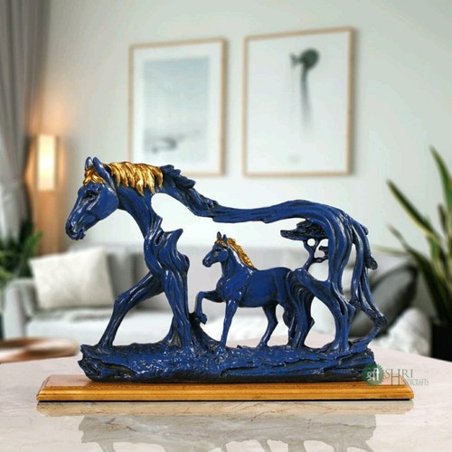 Poliresina cavallo statua con - poliresina,