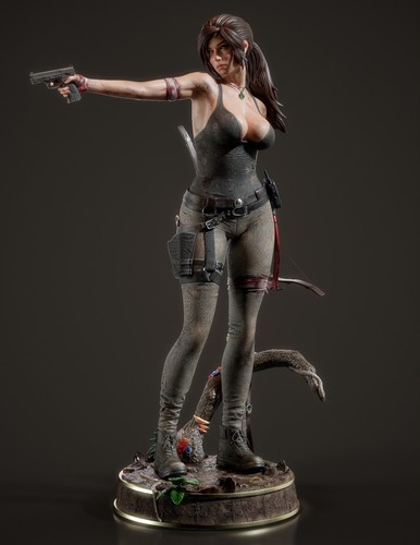Lara croft moderna - lara, statua