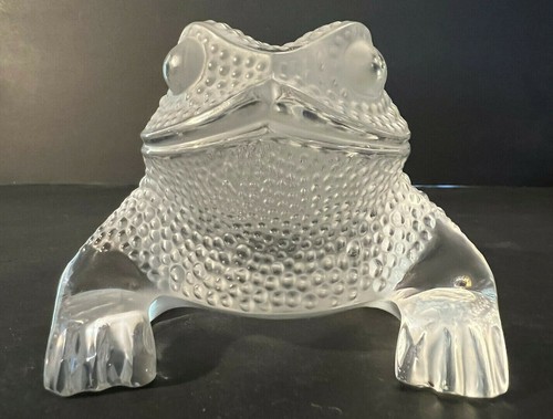 Lalique frosted clear frog - clear, 1