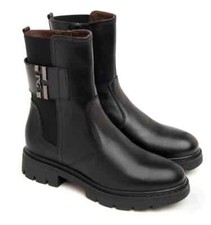 NERO GIARDINI I411860D 100 STIVALETTI CHELSEA TRONCHETTO DONNA CERNIERA ZIP NERO