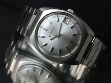 SANDOZ STUNNING MEN'S VINTAGE STAINLESS STEEL CENTRAL SECONDS DATE WATCH 34,5MM