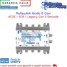 SCX516/2evo Multiswitch Ibrido Passante 5 Ingressi 2 Uscite dCSS/SCR Idoneo SKY