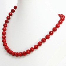 Collana uomo donna unisex vero corallo rosso naturale 8 mm con GARANZIA e NUOVA